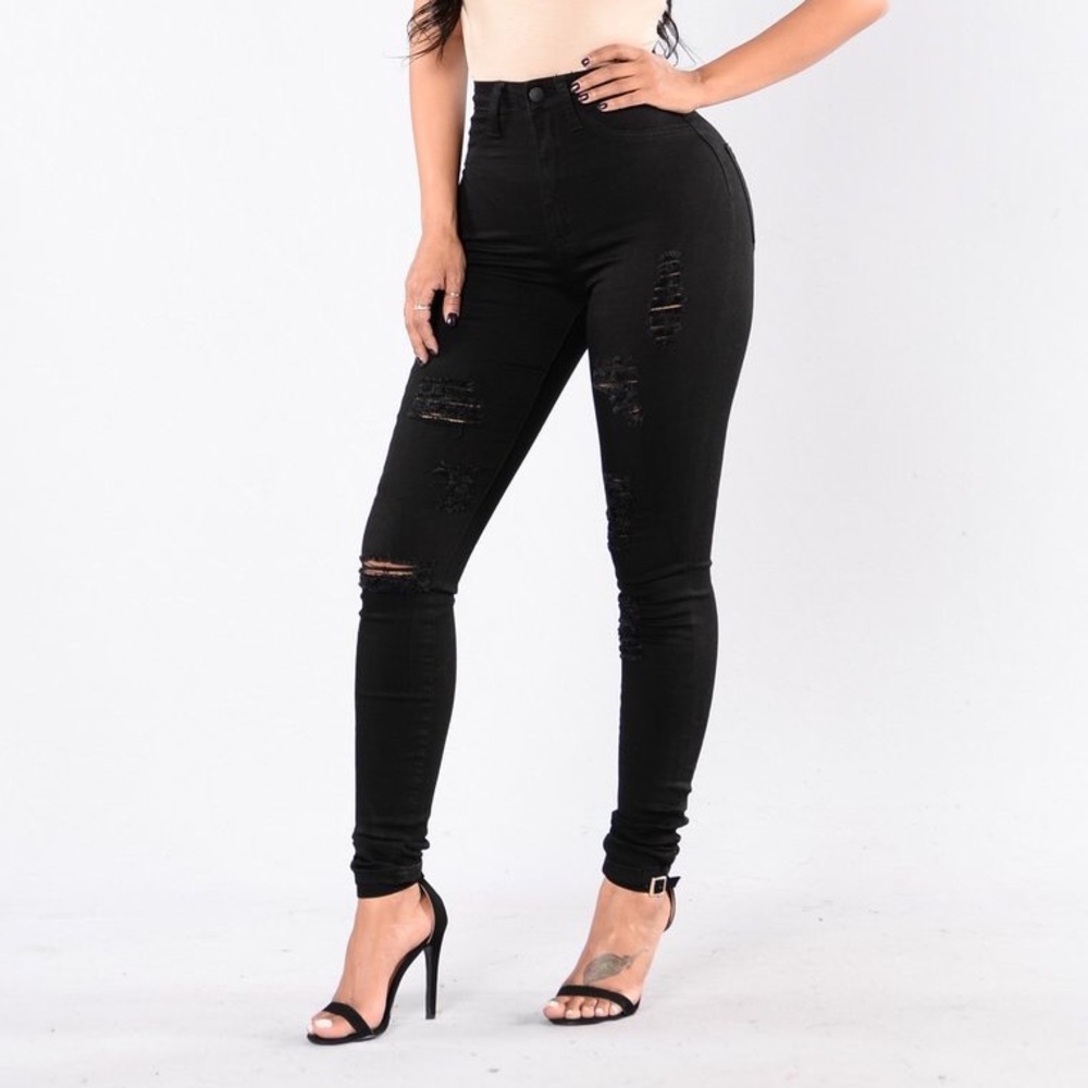 Black high waisted skinny jeans